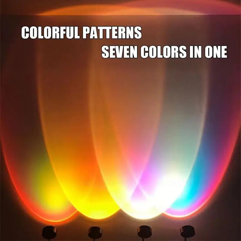 Kerokuru USB Sunset Light Lamp Self Photography Light LED Rainbow Neon Night Light Projector Photography Wall Atmosphere Light Solveify