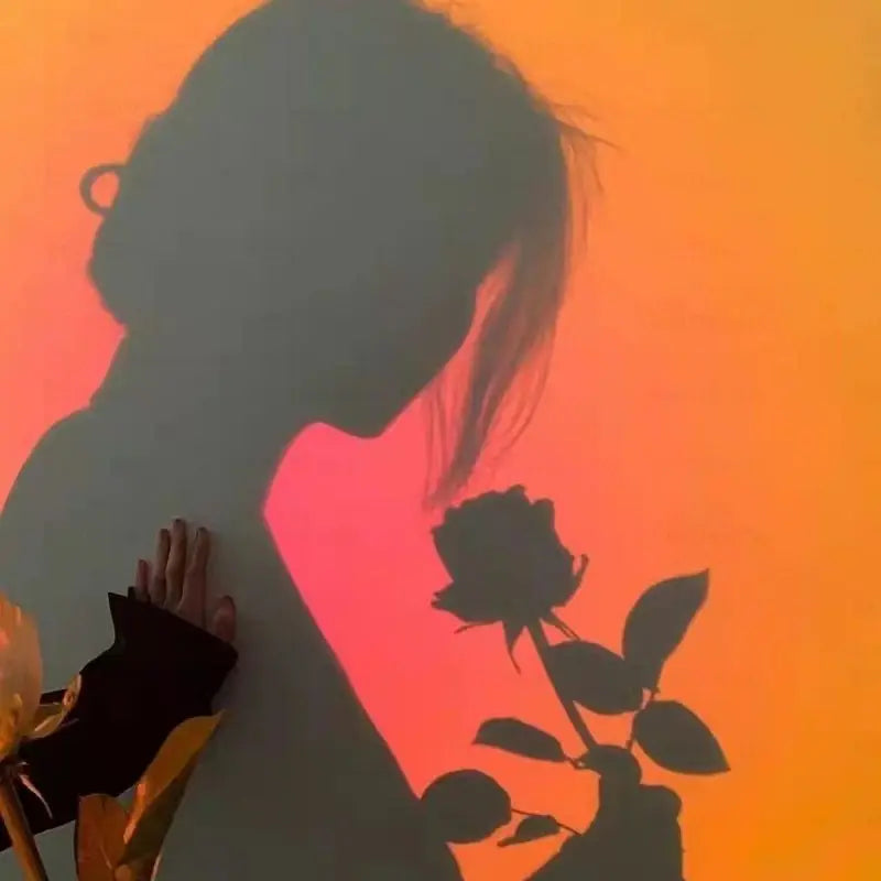 Kerokuru USB Sunset Light Lamp Self Photography Light LED Rainbow Neon Night Light Projector Photography Wall Atmosphere Light Solveify