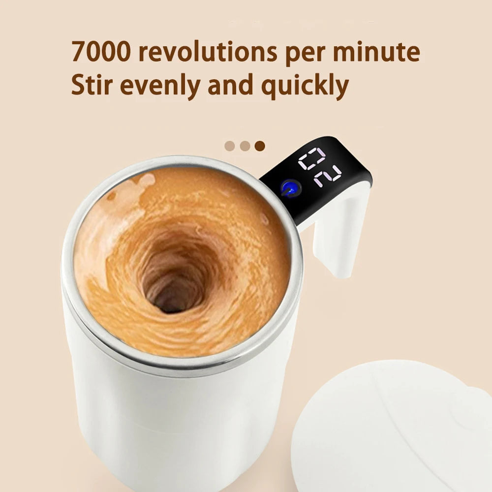 380ML Coffee Cups Electric Automatic Stirring Mug Rechargeable 304 Stainless Steel Mixer Drinkware Touch Magnetic Tea Cup Gifts Solveify