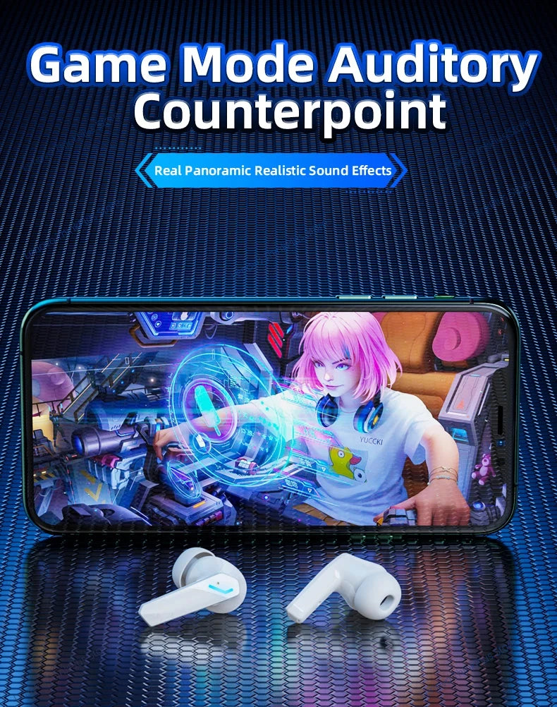 Lenovo GM2 Pro Gaming Earphones Bluetooth 5.3 Sport Headset Dual Mode HD Call Noise Reduction Earbuds with Mic Music Earphones Solveify