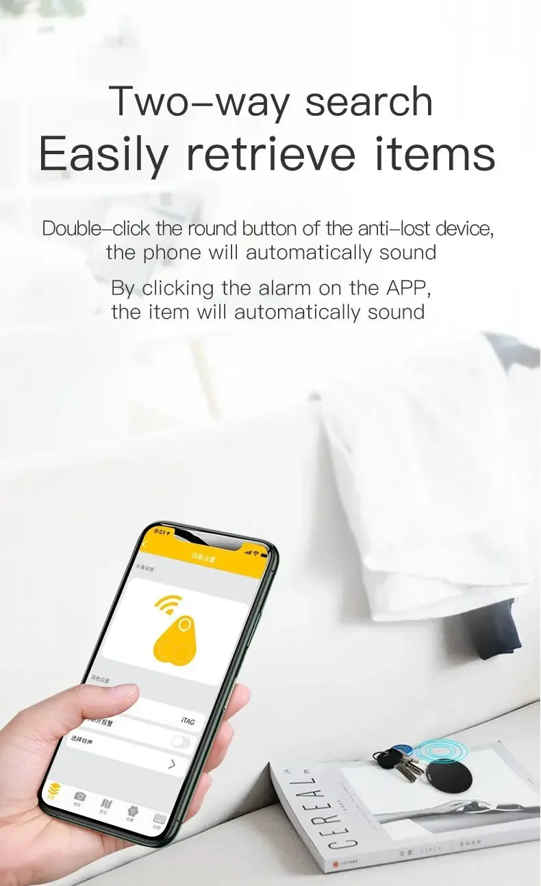 2026 GPS Bluetooth 5.0 Tracker AntiLost Device Round Pet Kids Bag Wallet Tracking Smart Finder Locator MIni Solveify