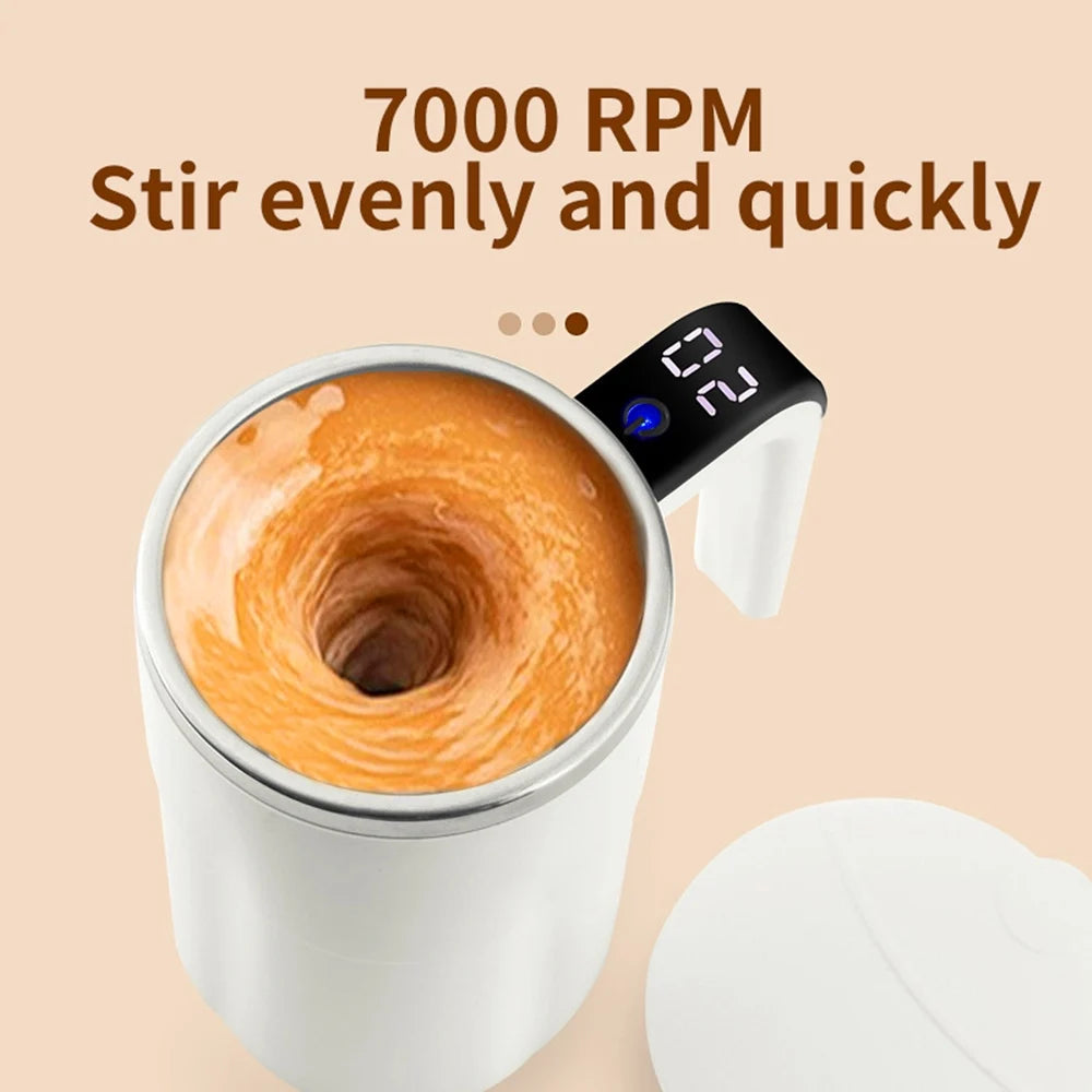 380ML Coffee Cups Electric Automatic Stirring Mug Rechargeable 304 Stainless Steel Mixer Drinkware Touch Magnetic Tea Cup Gifts Solveify