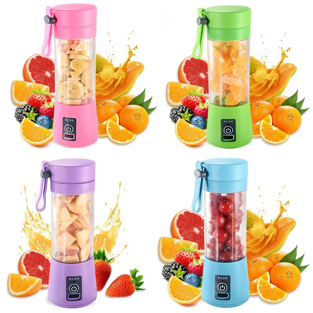 Mini Juicer Portable Blender Fruit Smoothie Milkshake Electric Juicer USB Rechargeable Juice Cup Food Processor Kitchen Supplies Solveify