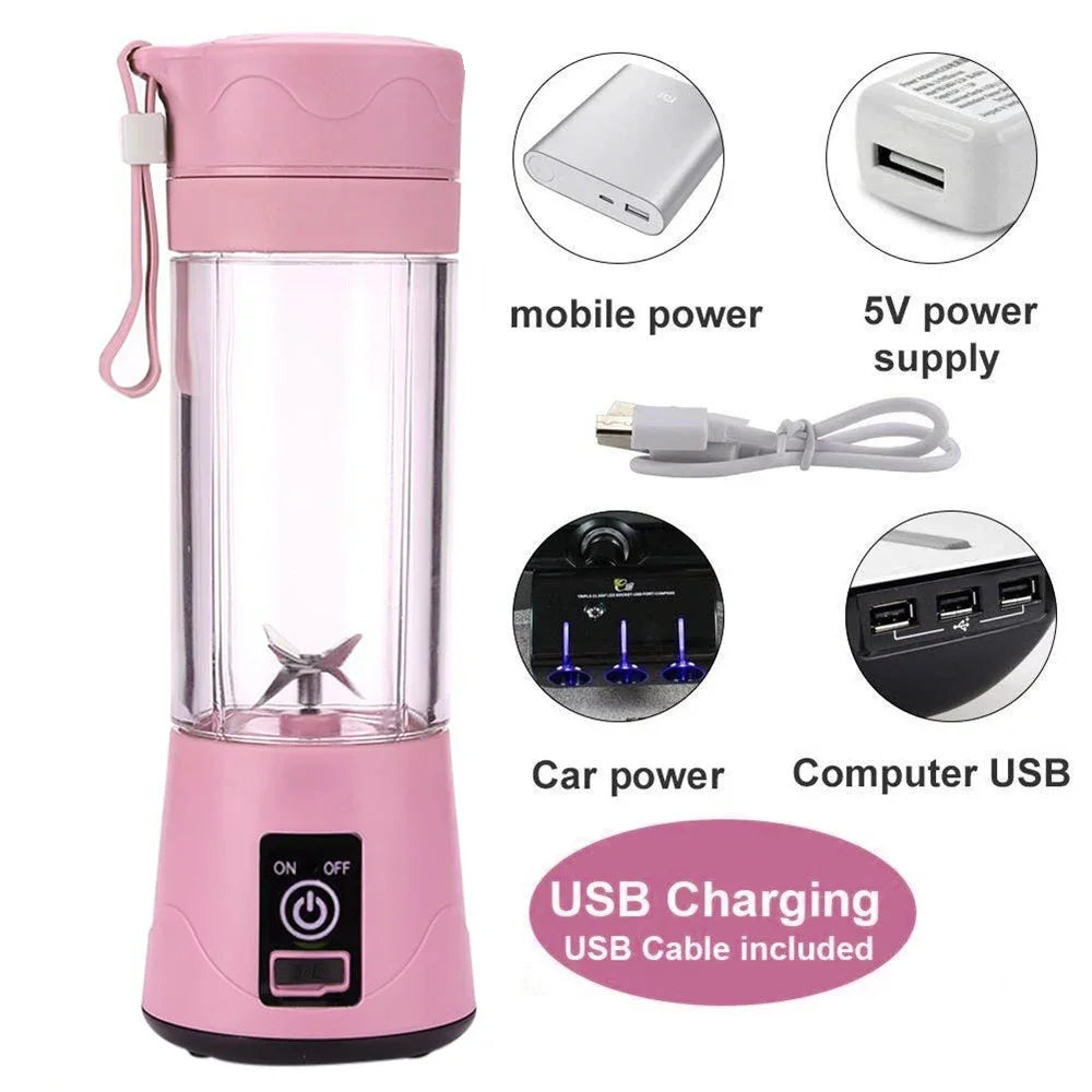 Mini Juicer Portable Blender Fruit Smoothie Milkshake Electric Juicer USB Rechargeable Juice Cup Food Processor Kitchen Supplies Solveify