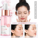 LAIKOU Sakura Face Serum - Vitamin C Brightening & Pore Refining Essence ( 30ml ) Solveify